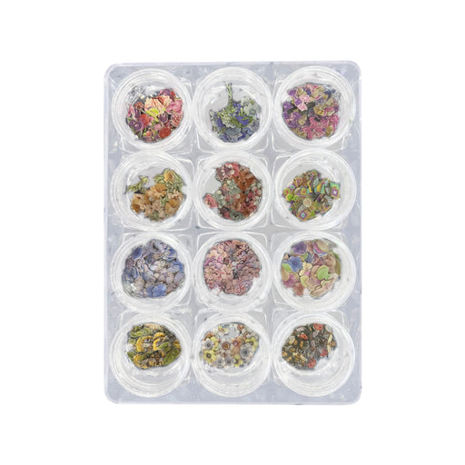 Airtouch Nail Art Paper, Spring Flower Collection Set #06, 12 jars/box OK1011LK