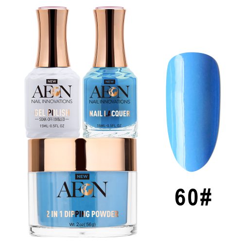 AEON 3in1 Dipping Powder + Gel Polish + Nail Lacquer, 060, Clearest Blue OK0327LK