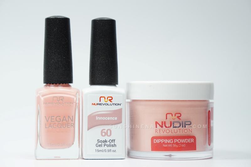 NuRevolution 3in1 Dipping Powder + Gel Polish + Nail Lacquer, 060, Innocence OK1129