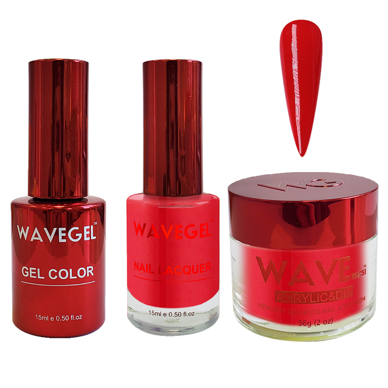 Wave Gel 4in1 Dipping Powder + Gel Polish + Nail Lacquer, QUEEN Collection, 060, Wanted.. Red or Alive