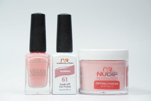 NuRevolution 3in1 Dipping Powder + Gel Polish + Nail Lacquer, 061, Goddess OK1129