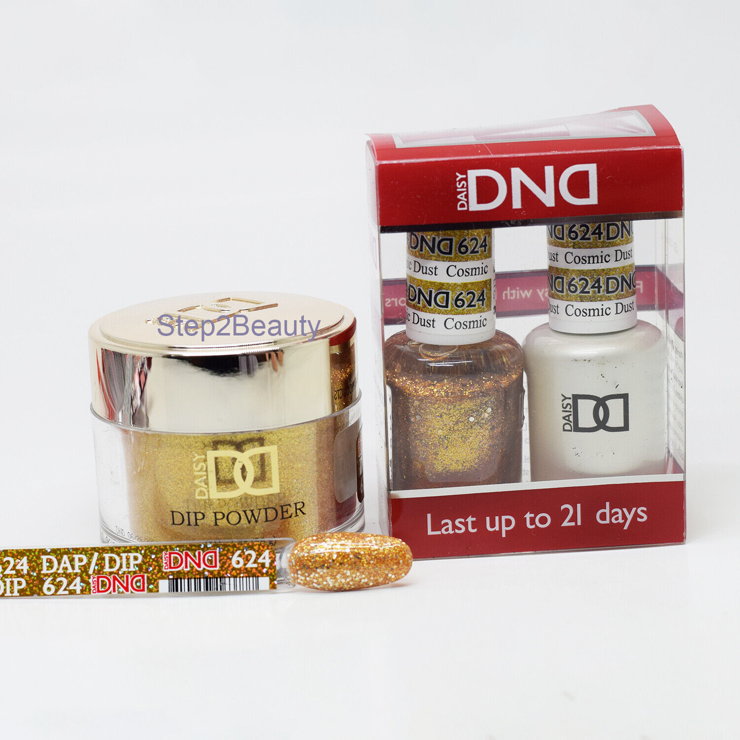 DND 3in1 Acrylic/Dipping Powder + Gel Polish + Nail Lacquer, 624, Cosmic Dust