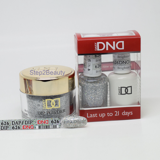 DND 3in1 Acrylic/Dipping Powder + Gel Polish + Nail Lacquer, 626, Brighten Stars