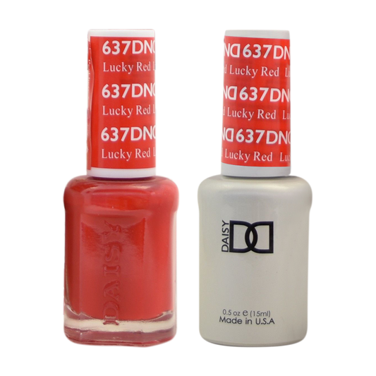 DND Nail Lacquer And Gel Polish, 637, Lucky Red, 0.5oz MY0924