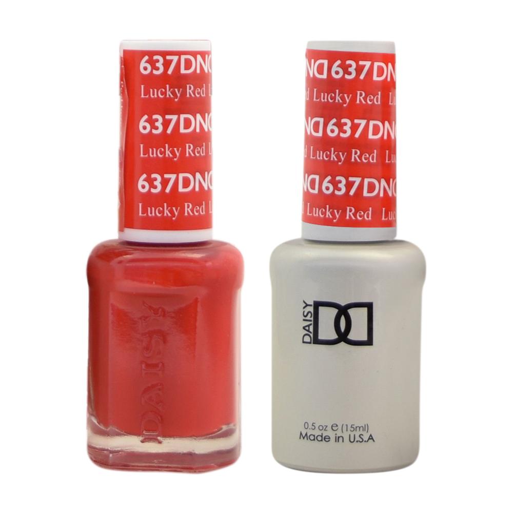 DND Nail Lacquer And Gel Polish, 637, Lucky Red, 0.5oz MY0924