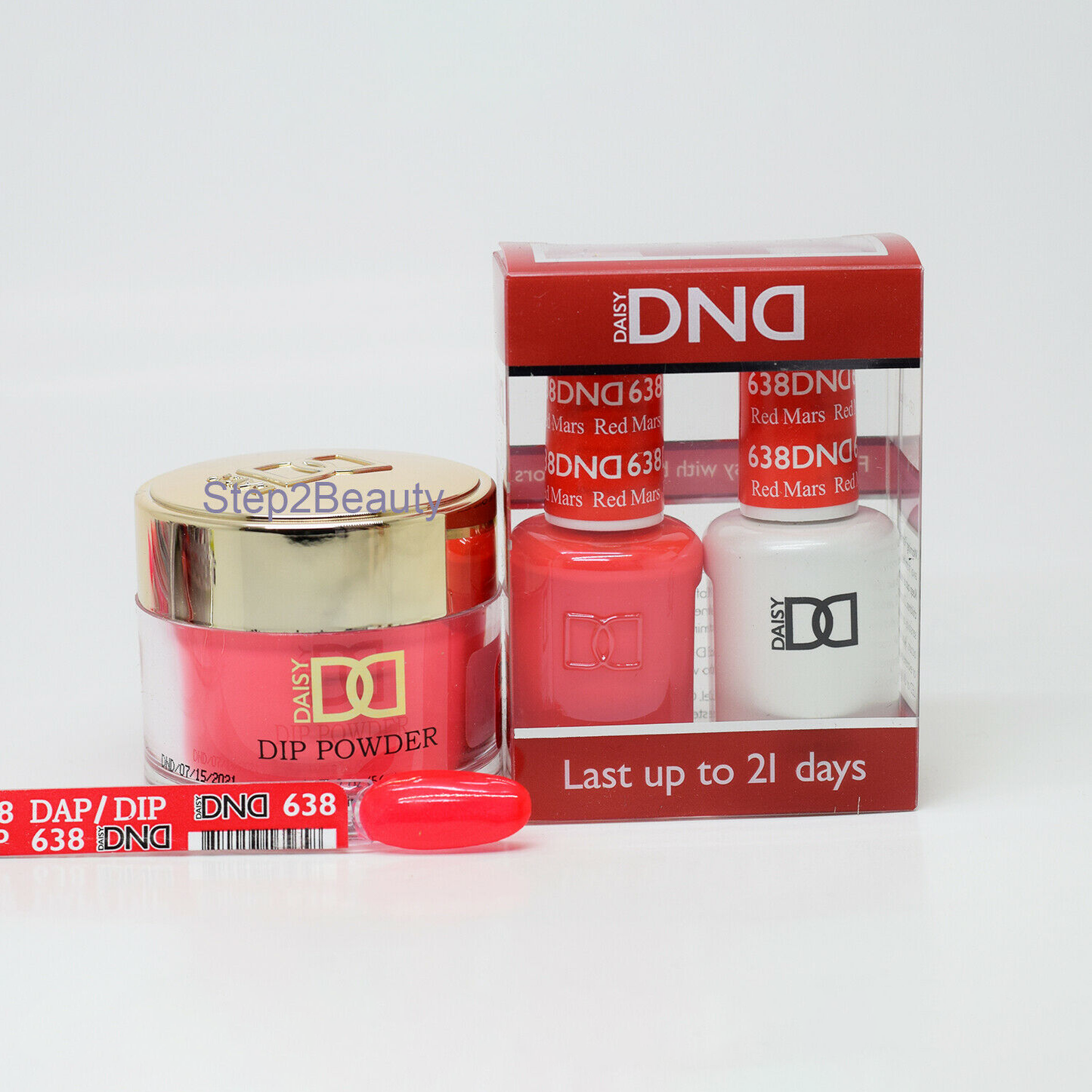 DND 3in1 Acrylic/Dipping Powder + Gel Polish + Nail Lacquer, 638, Red Mars