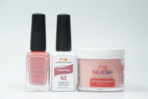 NuRevolution 3in1 Dipping Powder + Gel Polish + Nail Lacquer, 063, Yours Tuly OK1129