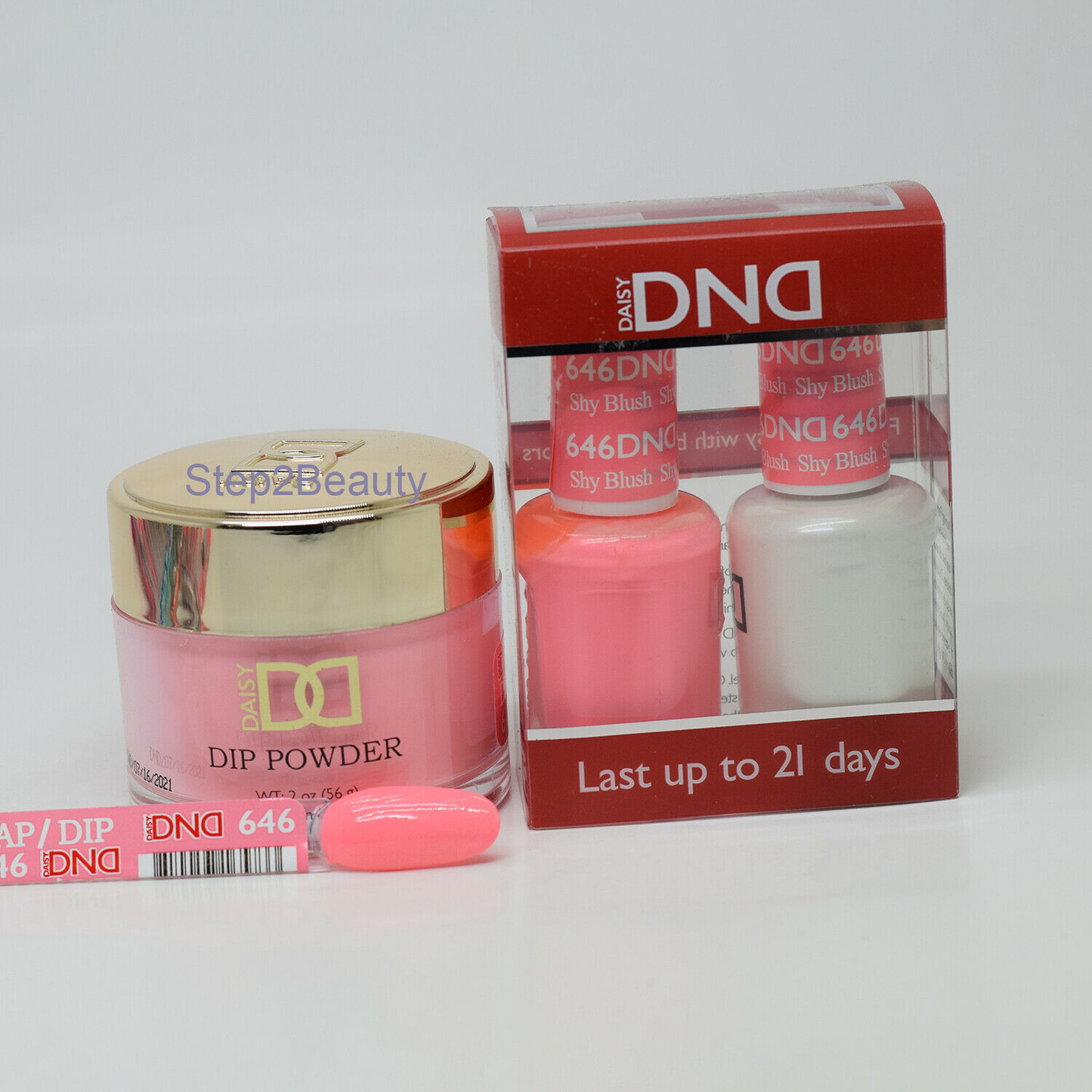 DND 3in1 Acrylic/Dipping Powder + Gel Polish + Nail Lacquer, 646, Shy Blush