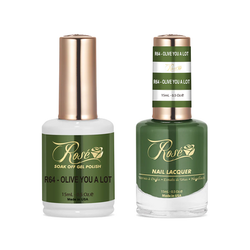 Rose Gel Polish And Nail Lacquer, 064, Olive You A Lot, 0.5oz