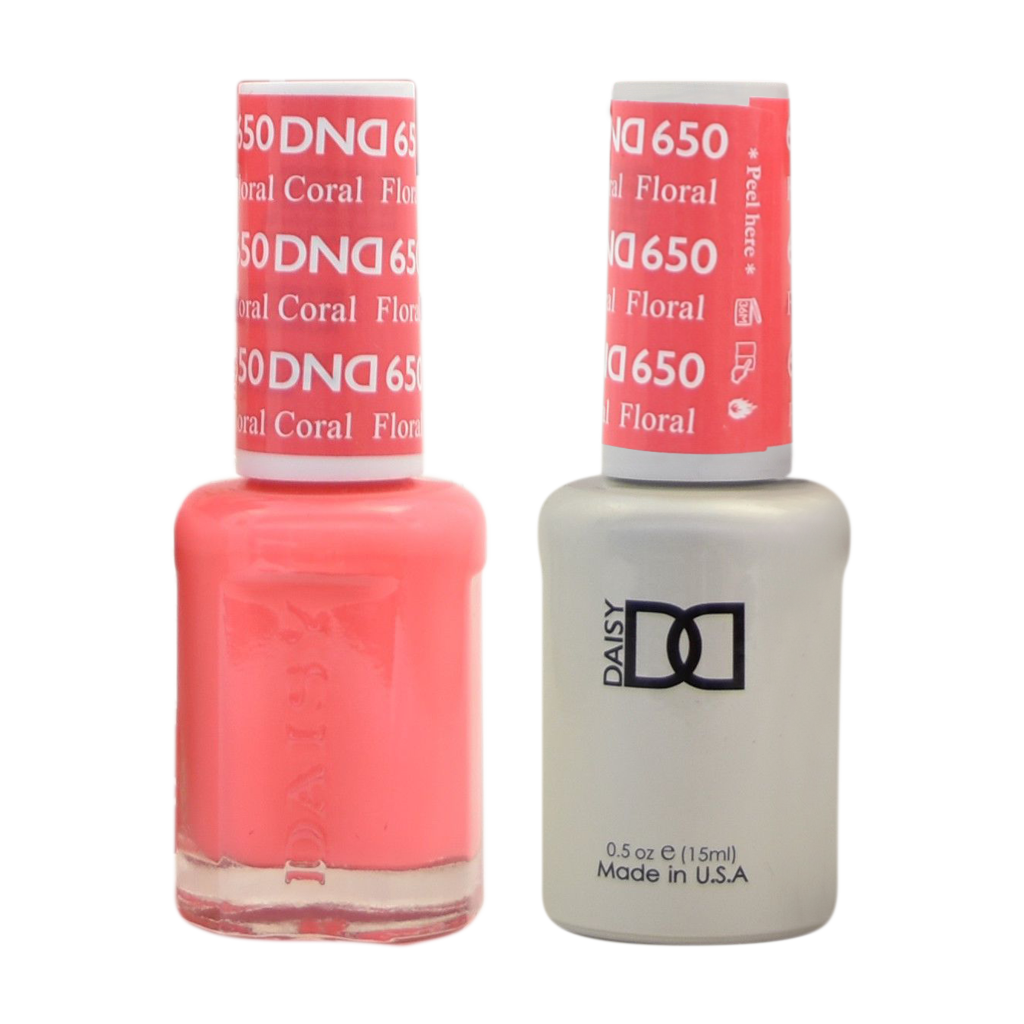 DND Nail Lacquer And Gel Polish, 650, Foral Coral, 0.5oz MY0924