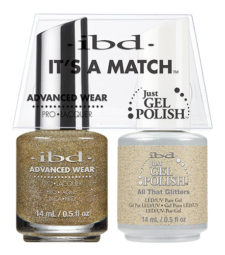 IBD Just Gel Polish, 65470, It's A Match Duo, All That Glitters, 0.5oz KK