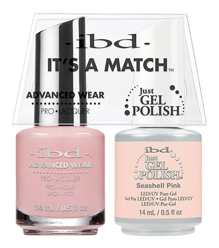 IBD Just Gel Polish, 65477, It's A Match Duo, Seashell Pink, 0.5oz KK