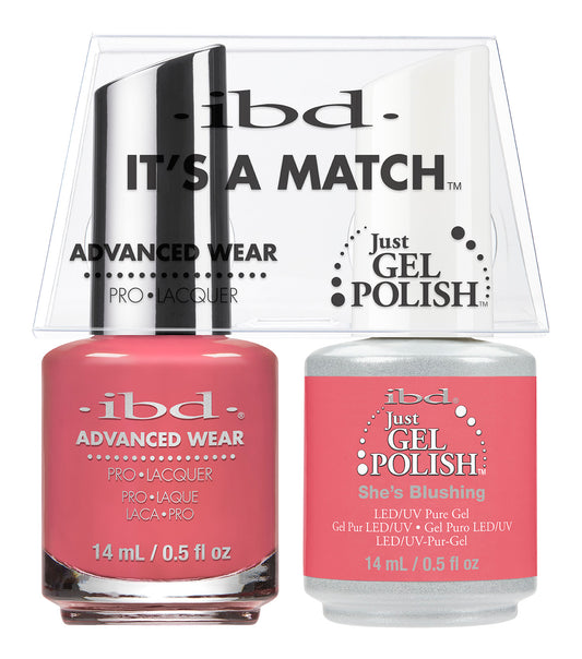 IBD Just Gel Polish, 65486, It's A Match Duo, She's Blushing, 0.5oz KK