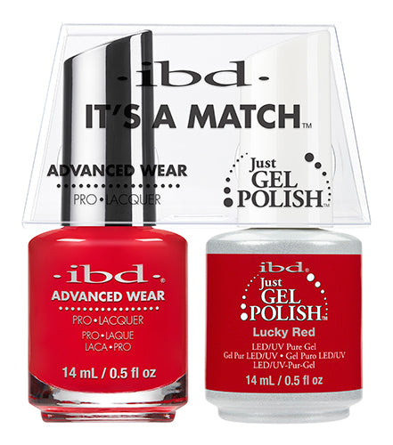 IBD Just Gel Polish, 65514, It's A Match Duo, Lucky Red, 0.5oz KK