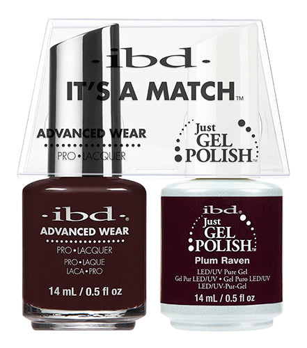 IBD Just Gel Polish, 65535, It's A Match Duo, Plum Raven, 0.5oz KK