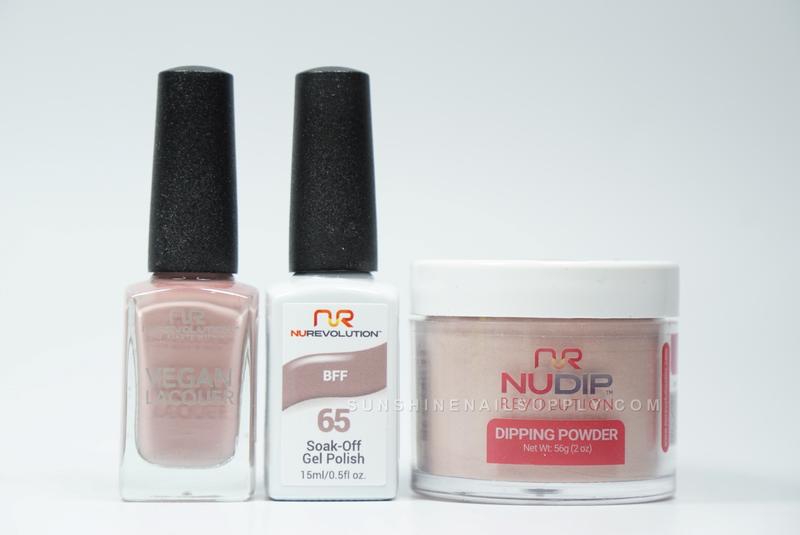 NuRevolution 3in1 Dipping Powder + Gel Polish + Nail Lacquer, 065, BFF OK1129