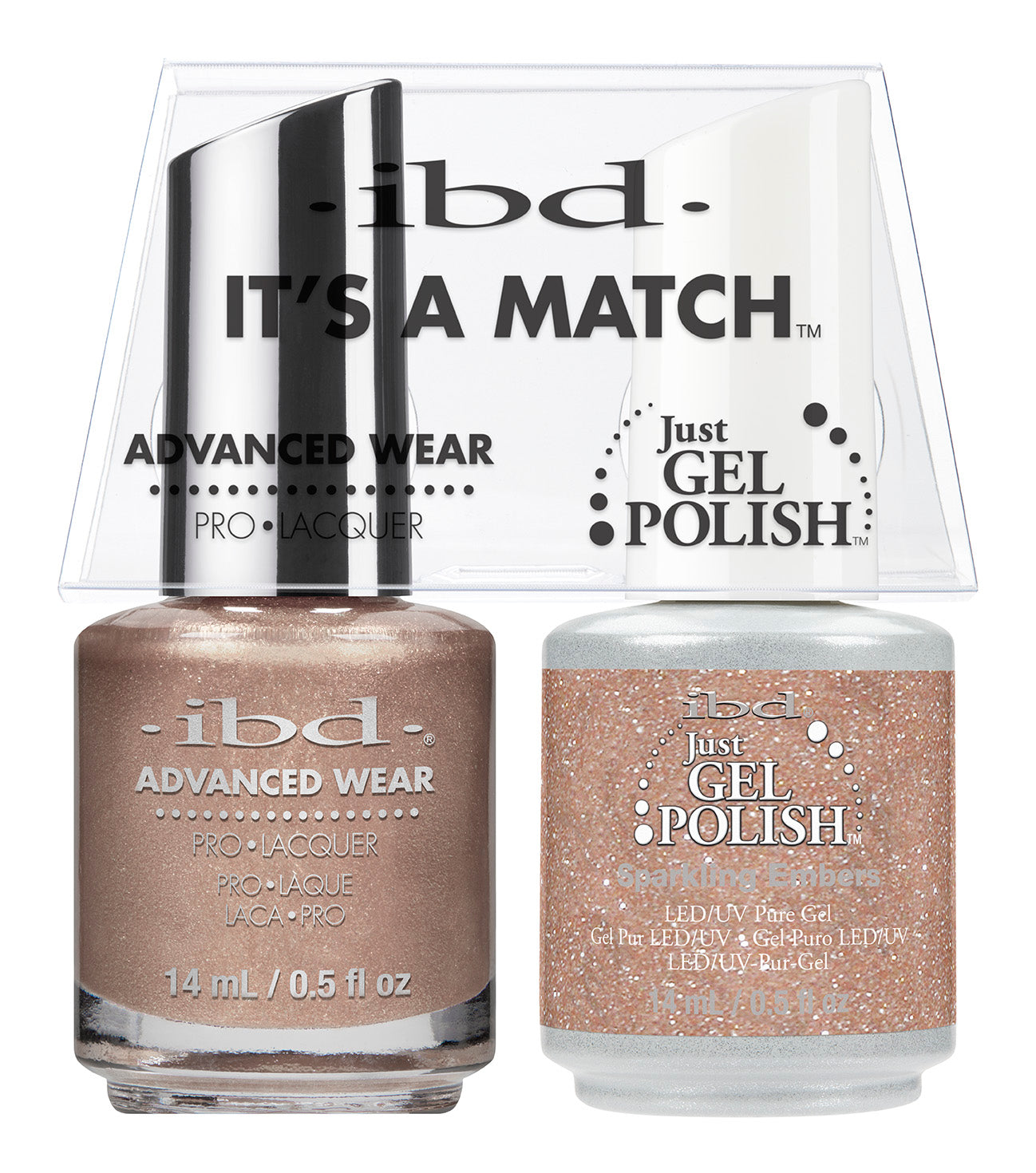 IBD Just Gel Polish, 66649, It's A Match Duo, Sparkling Embers, 0.5oz KK