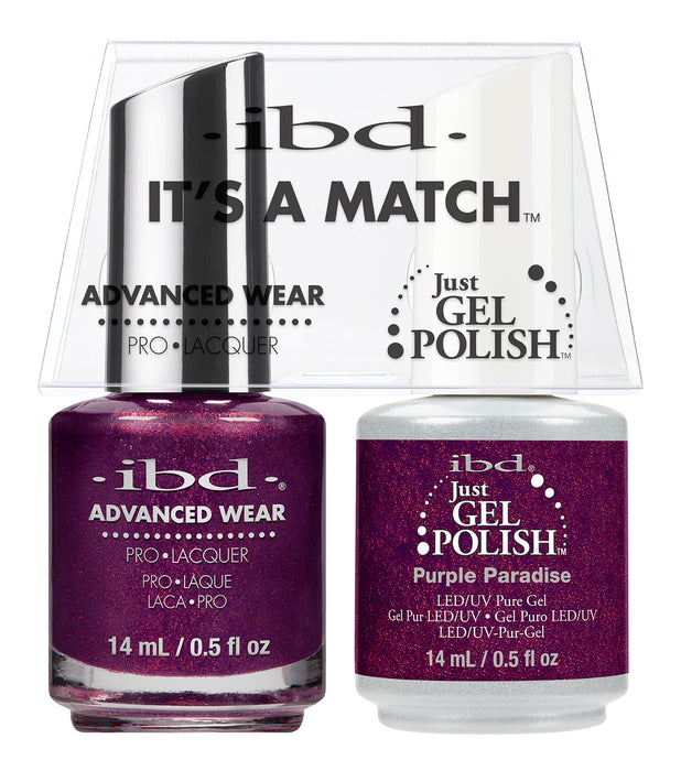 IBD Just Gel Polish, 66675, It's A Match Duo, Purple Paradise, 0.5oz KK