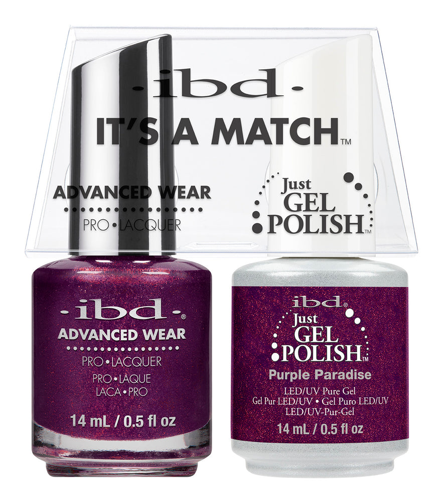 IBD Just Gel Polish, 66675, It's A Match Duo, Purple Paradise, 0.5oz KK