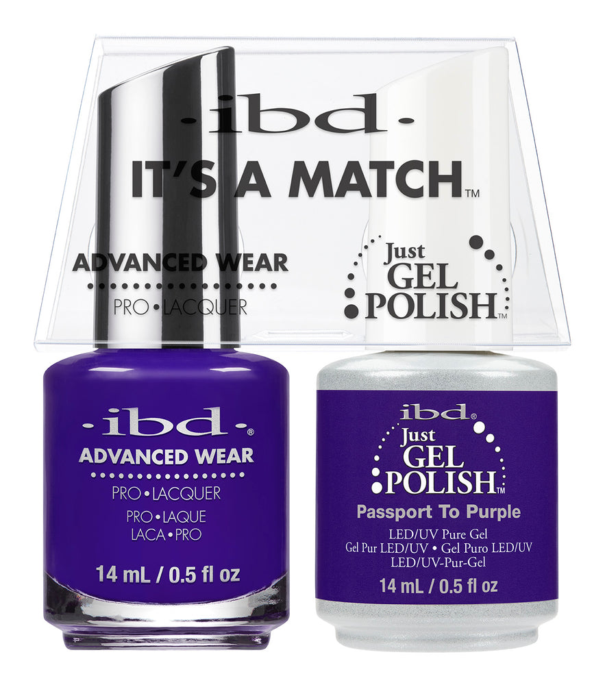 IBD Just Gel Polish, 66677, It's A Match Duo, Passport To Purple, 0.5oz KK