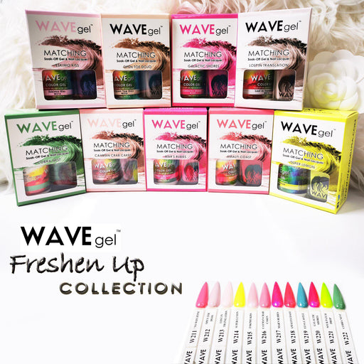 Wave Gel Nail Lacquer + Gel Polish, Freshen Up Collection, Full Line Of 12 Colors (From 211 To 222), 0.5oz OK0531VD