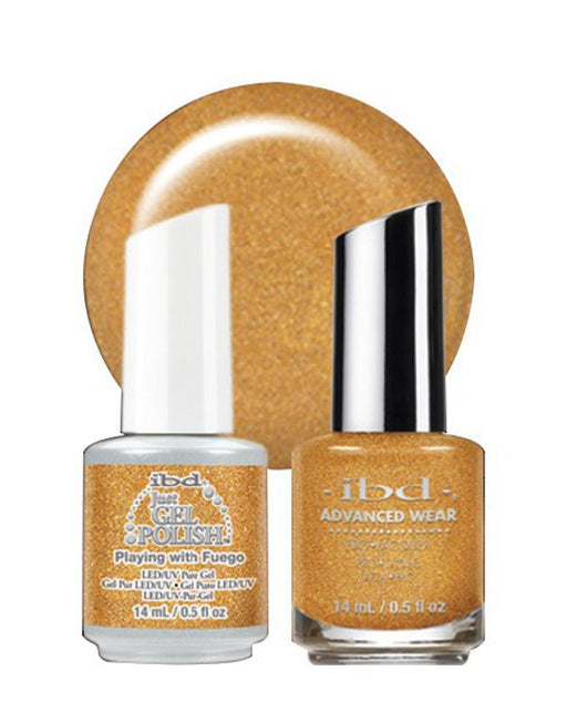 IBD Just Gel Polish, 751-1011366, It's A Match Duo Love Lola Collection, Playing With Fuego (Glitter), 0.5oz KK
