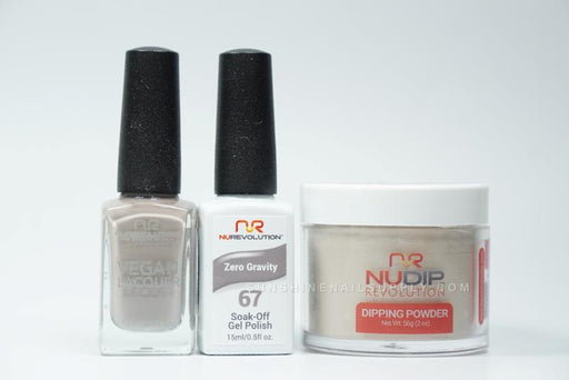 NuRevolution 3in1 Dipping Powder + Gel Polish + Nail Lacquer, 067, Zero Gravity OK1129