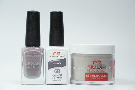 NuRevolution 3in1 Dipping Powder + Gel Polish + Nail Lacquer, 068, Grateful OK1129