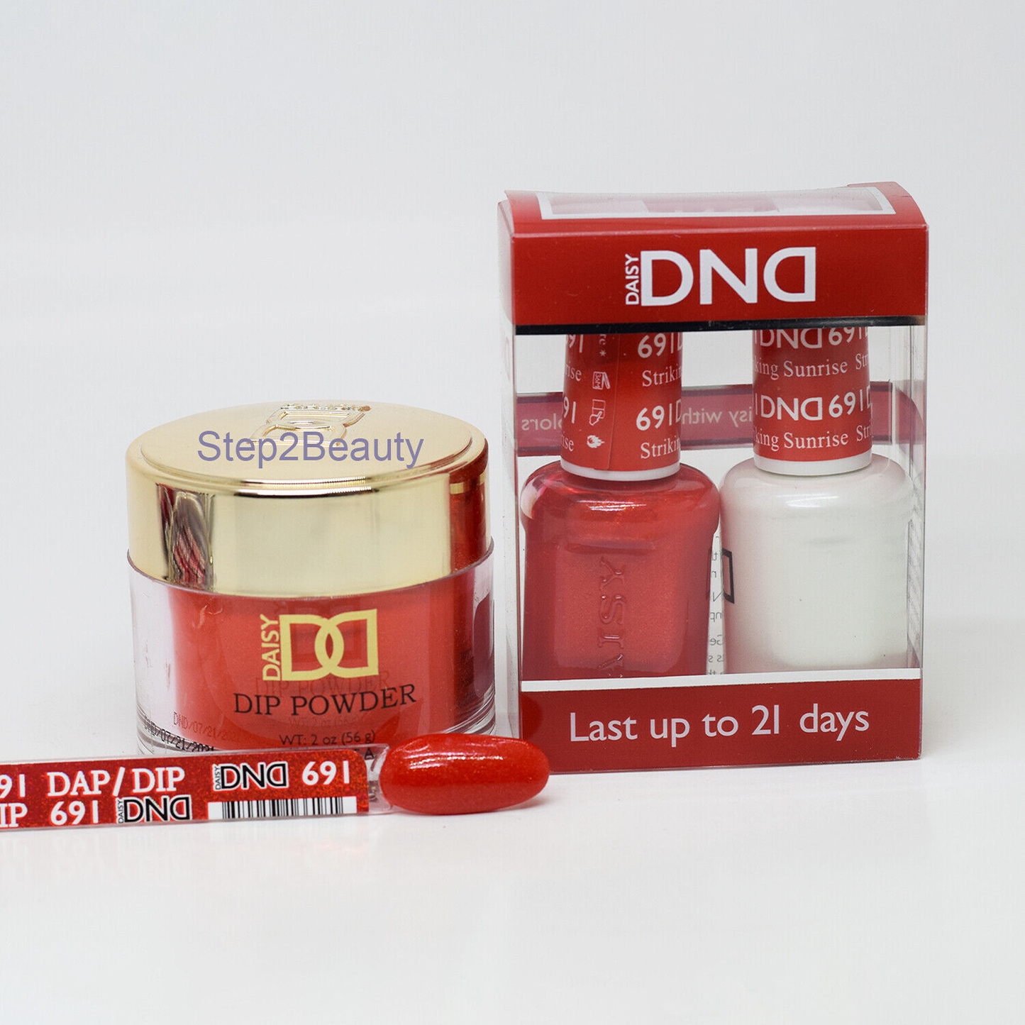 DND 3in1 Acrylic/Dipping Powder + Gel Polish + Nail Lacquer, 691, Striking Sunrise