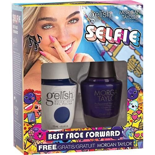 Gelish Gel Polish & Morgan Taylor Nail Lacquer, 1110258, Selfie Collection, Two of a Kind, Best Face Forward, 0.5oz BB KK
