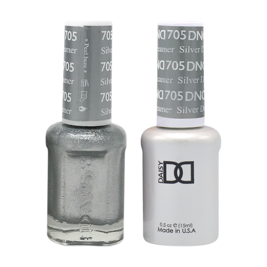 DND Nail Lacquer And Gel Polish, 705, Silver Dreamer, 0.5oz MY0924