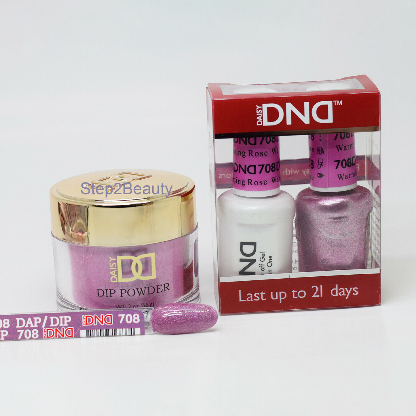 DND 3in1 Acrylic/Dipping Powder + Gel Polish + Nail Lacquer, 708, Warming Rose