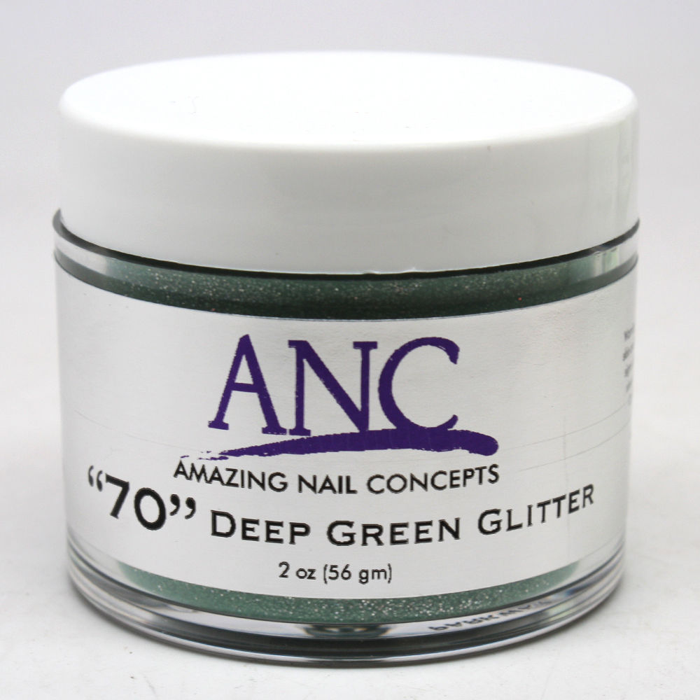 ANC Dipping Powder, 2OP070, Deep Green Glitter, 2oz KK