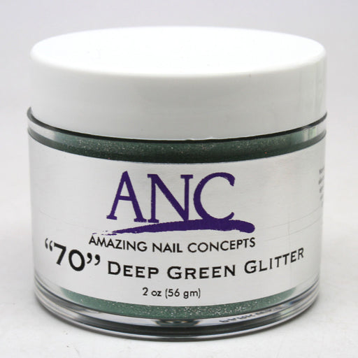 ANC Dipping Powder, 2OP070, Deep Green Glitter, 2oz KK