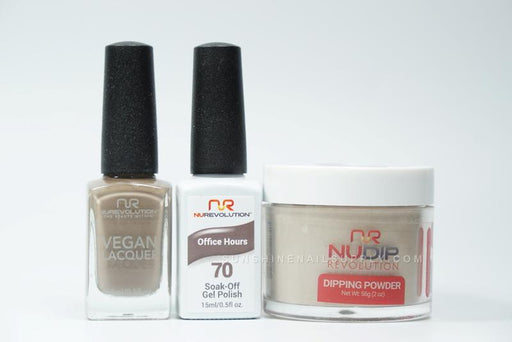 NuRevolution 3in1 Dipping Powder + Gel Polish + Nail Lacquer, 070, Office Hours OK1129