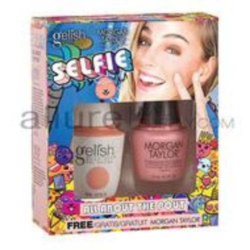 Gelish Gel Polish & Morgan Taylor Nail Lacquer, 1110254, Selfie Collection, Two of a Kind, All About The Pout, 0.5oz BB KK