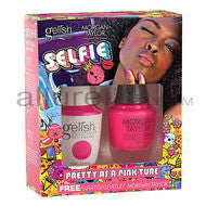 Gelish Gel Polish & Morgan Taylor Nail Lacquer, 1110256, Selfie Collection, Two of a Kind, Pretty As A Pink-ture, 0.5oz BB KK