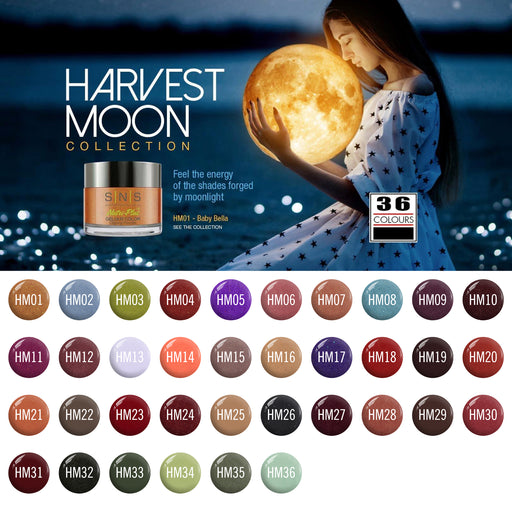 SNS Gelous Dipping Powder, Harvest Moon Collection, Full line of 36 colors (From HM01 To HM36) OK1008VD