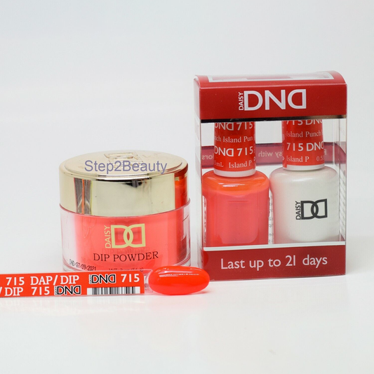 DND 3in1 Acrylic/Dipping Powder + Gel Polish + Nail Lacquer, 715, Island Punch OK0730VD