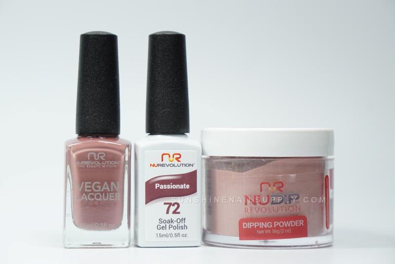 NuRevolution 3in1 Dipping Powder + Gel Polish + Nail Lacquer, 072, Passionate OK1129