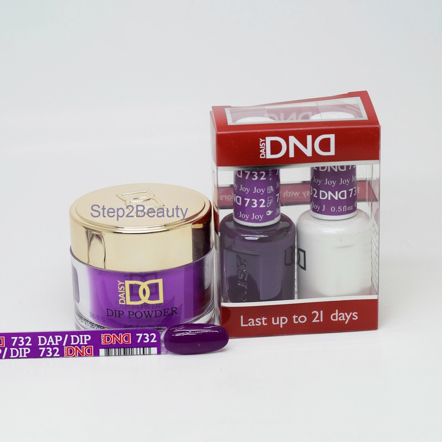 DND 3in1 Acrylic/Dipping Powder + Gel Polish + Nail Lacquer, 732, Joy