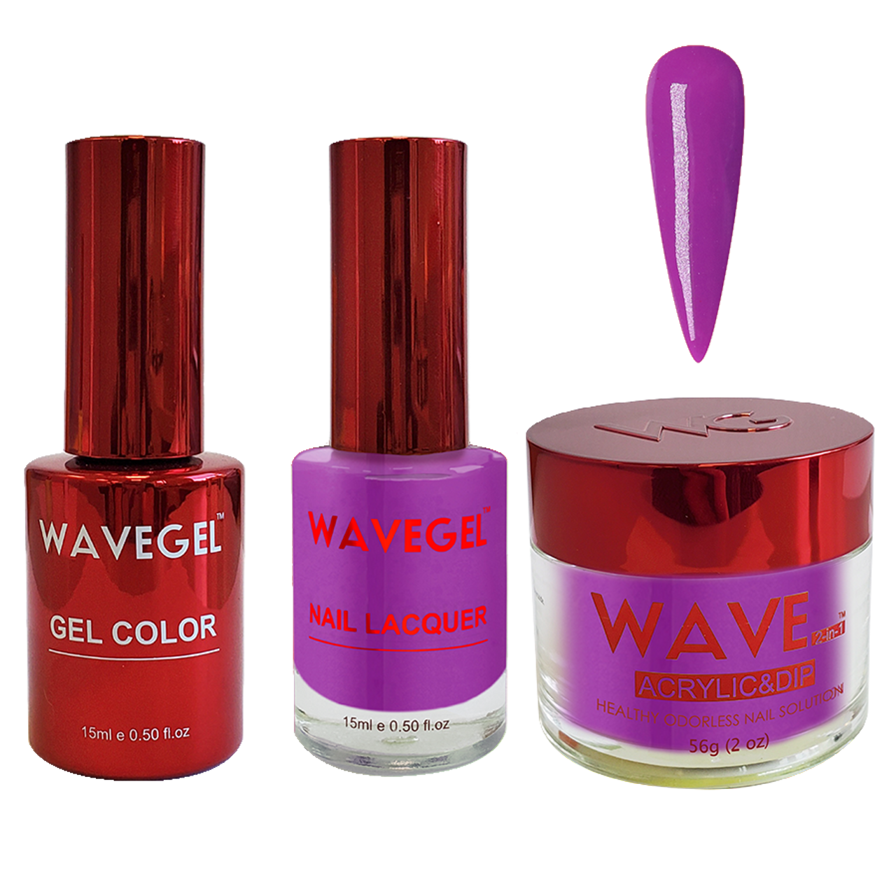 Wave Gel 4in1 Dipping Powder + Gel Polish + Nail Lacquer, QUEEN Collection, 073, Something Grape