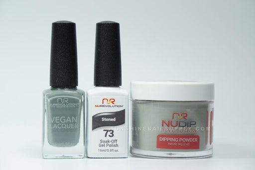NuRevolution 3in1 Dipping Powder + Gel Polish + Nail Lacquer, 073, Stoned OK1129