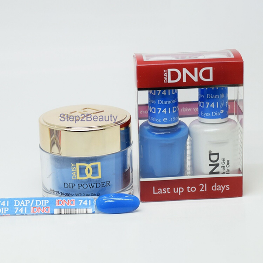 DND 3in1 Acrylic/Dipping Powder + Gel Polish + Nail Lacquer, 741, Diamond Eyes