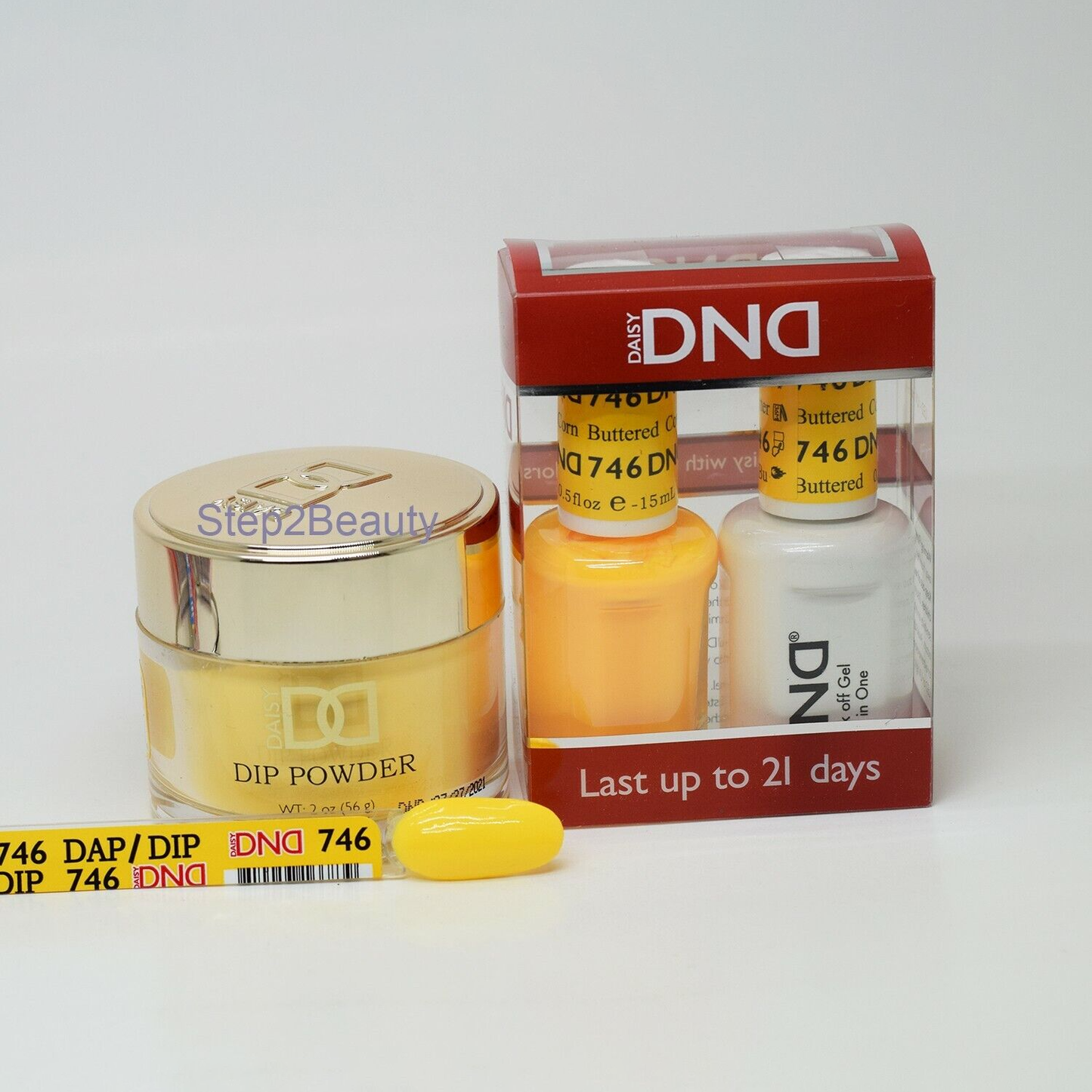 DND 3in1 Acrylic/Dipping Powder + Gel Polish + Nail Lacquer, 746, Buttered Corn