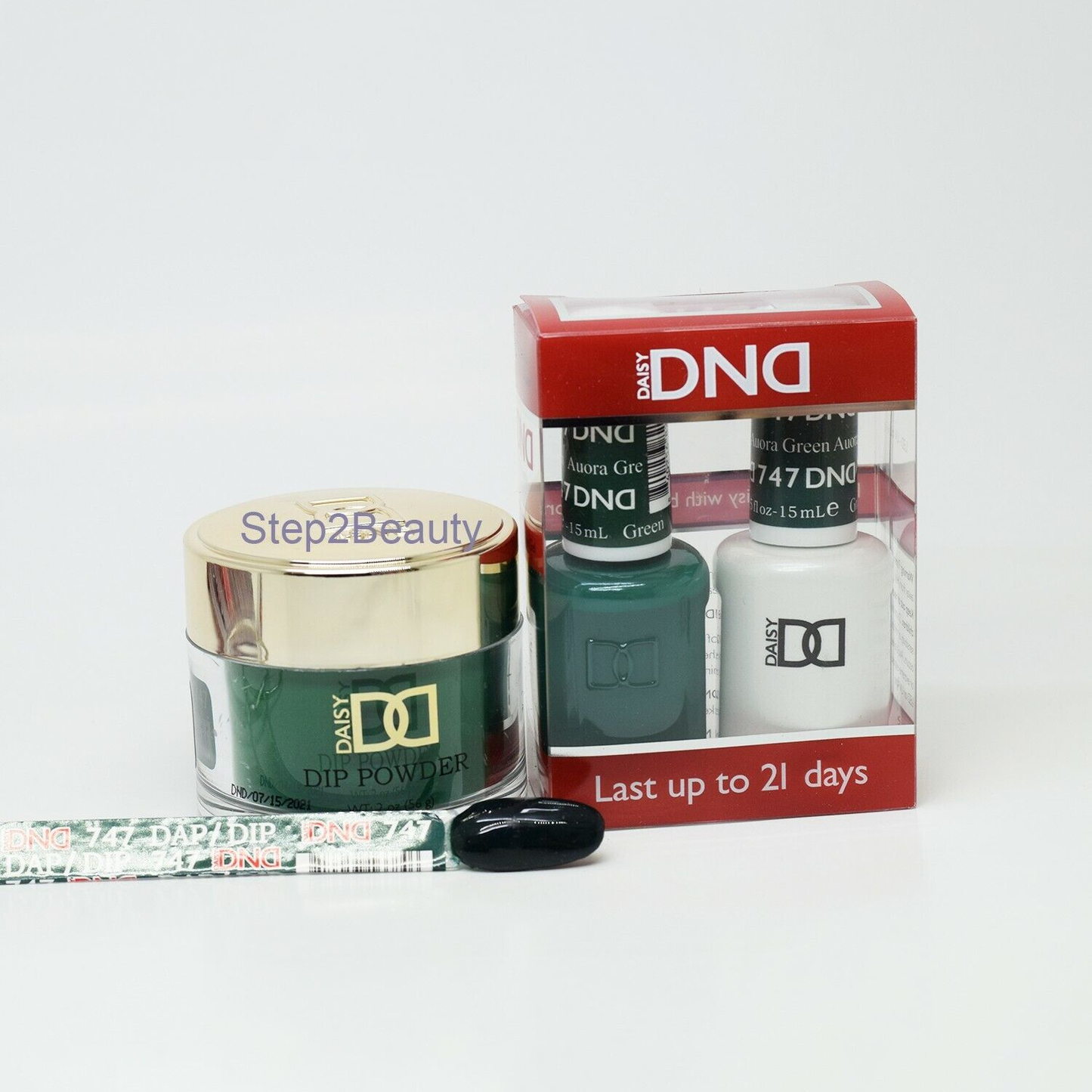 DND 3in1 Acrylic/Dipping Powder + Gel Polish + Nail Lacquer, 747, Auora