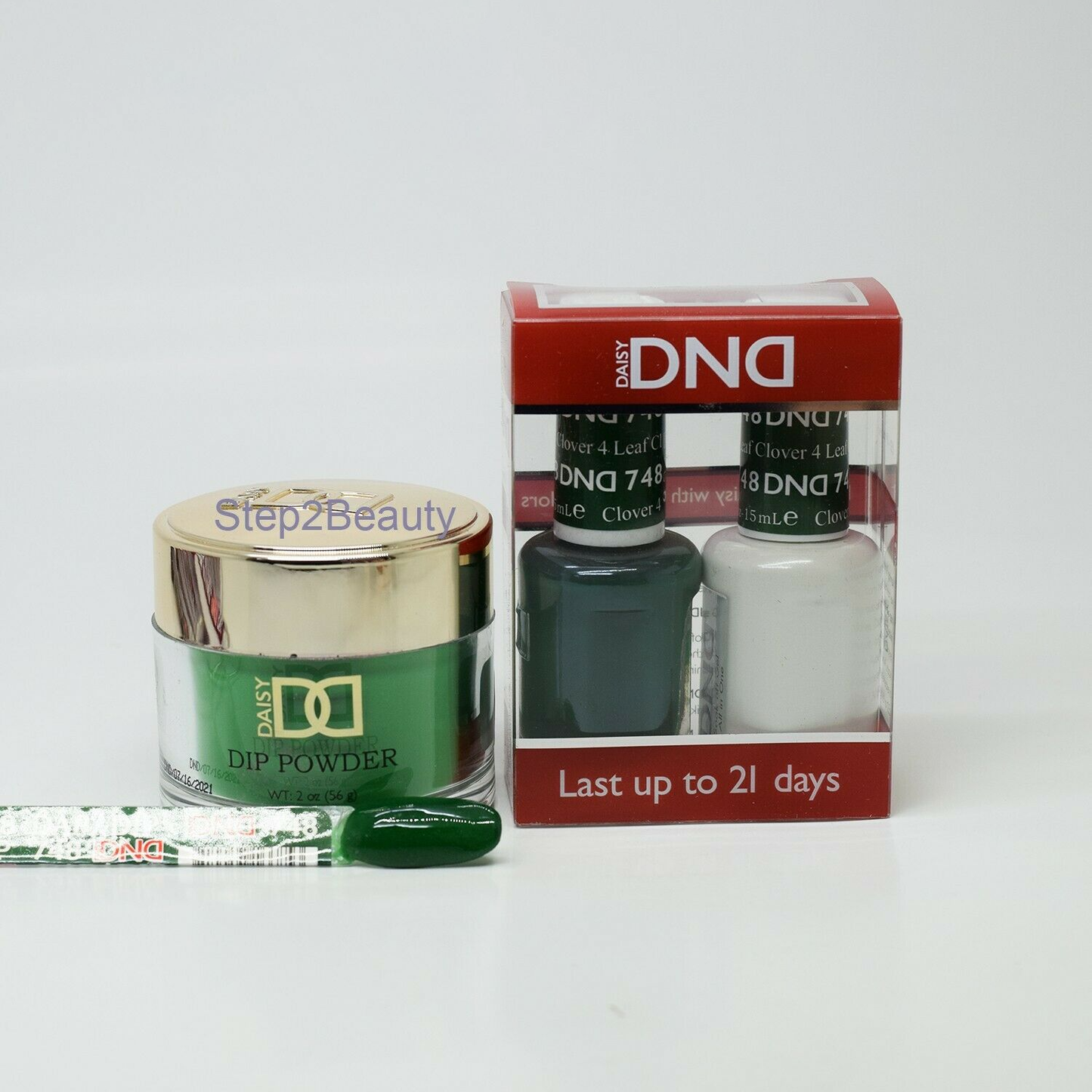 DND 3in1 Acrylic/Dipping Powder + Gel Polish + Nail Lacquer, 748, 4 Leaf Clover