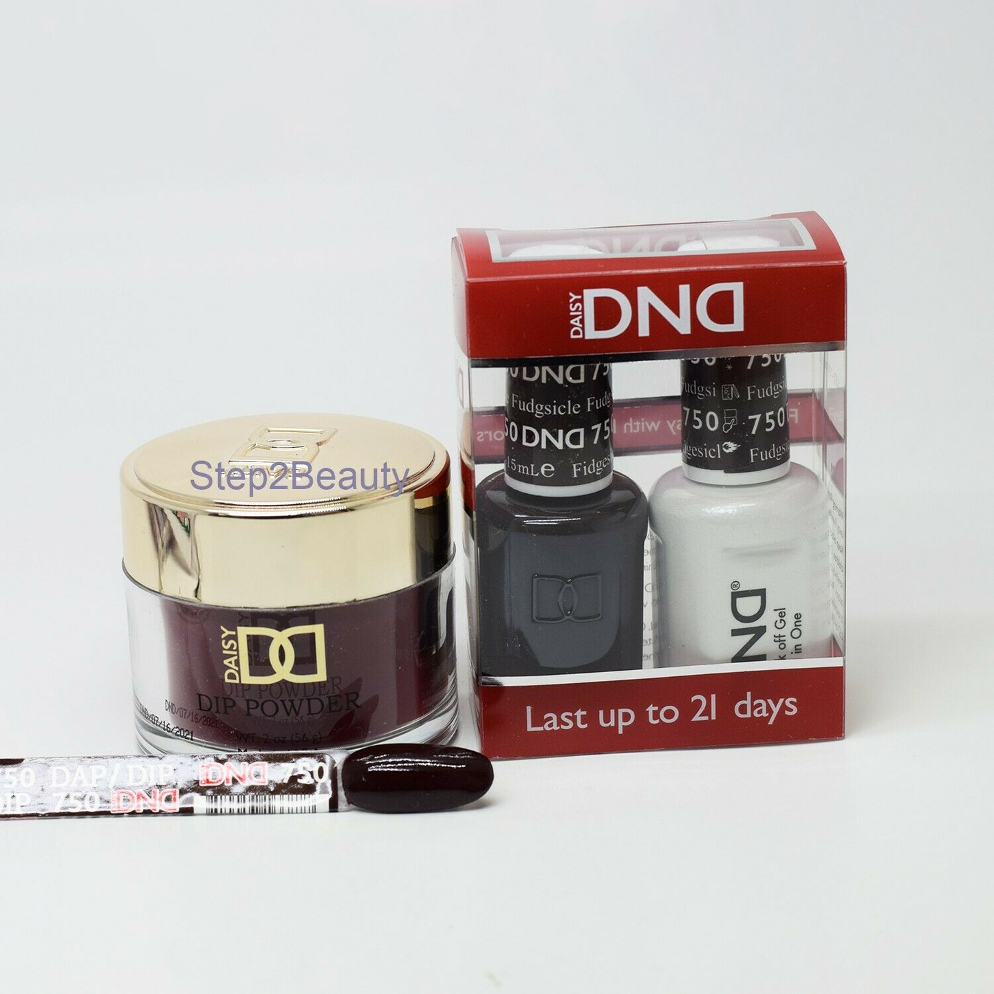 DND 3in1 Acrylic/Dipping Powder + Gel Polish + Nail Lacquer, 750, Fudgsicle