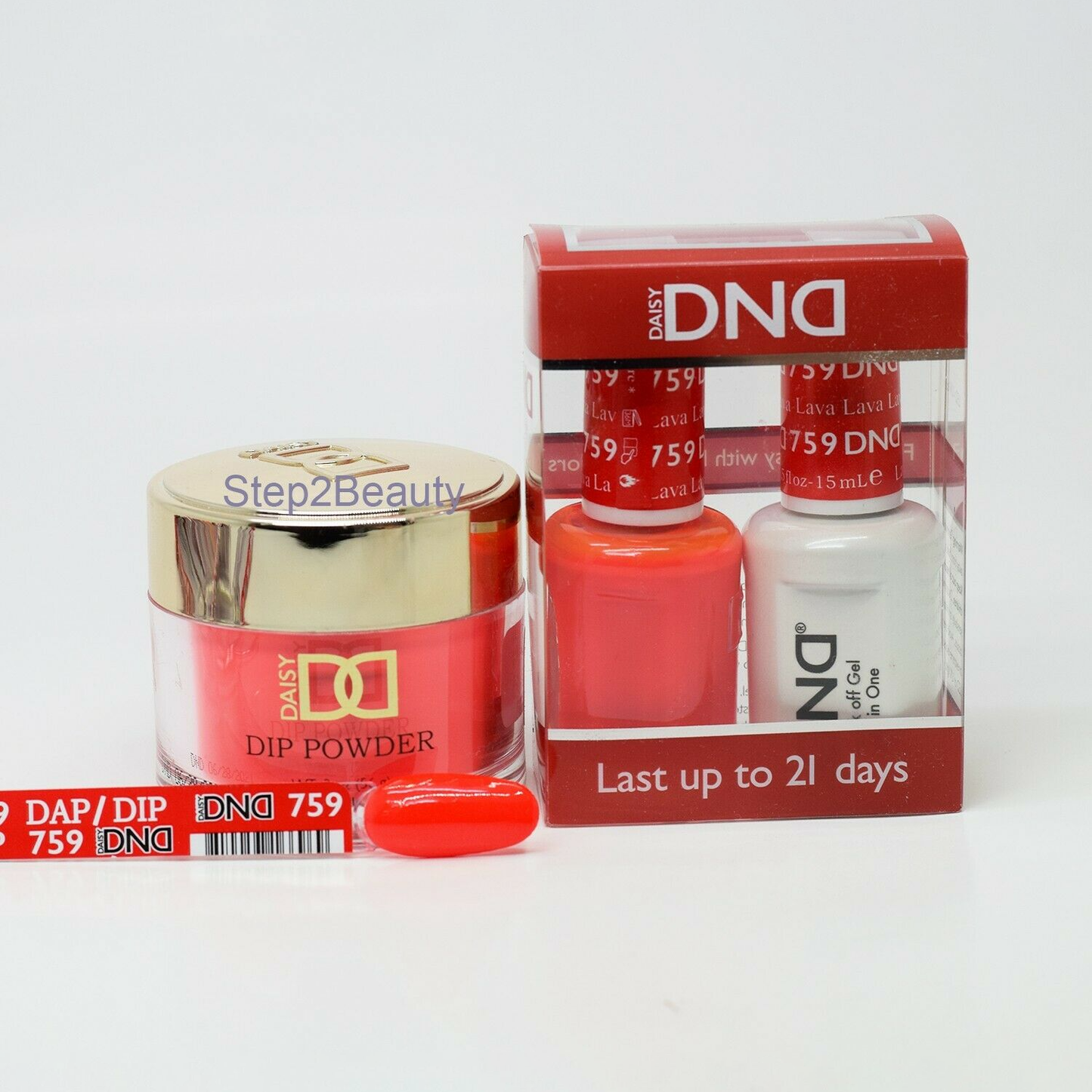 DND 3in1 Acrylic/Dipping Powder + Gel Polish + Nail Lacquer, 759, Lava