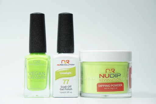 NuRevolution 3in1 Dipping Powder + Gel Polish + Nail Lacquer, 077, Limelight OK1129